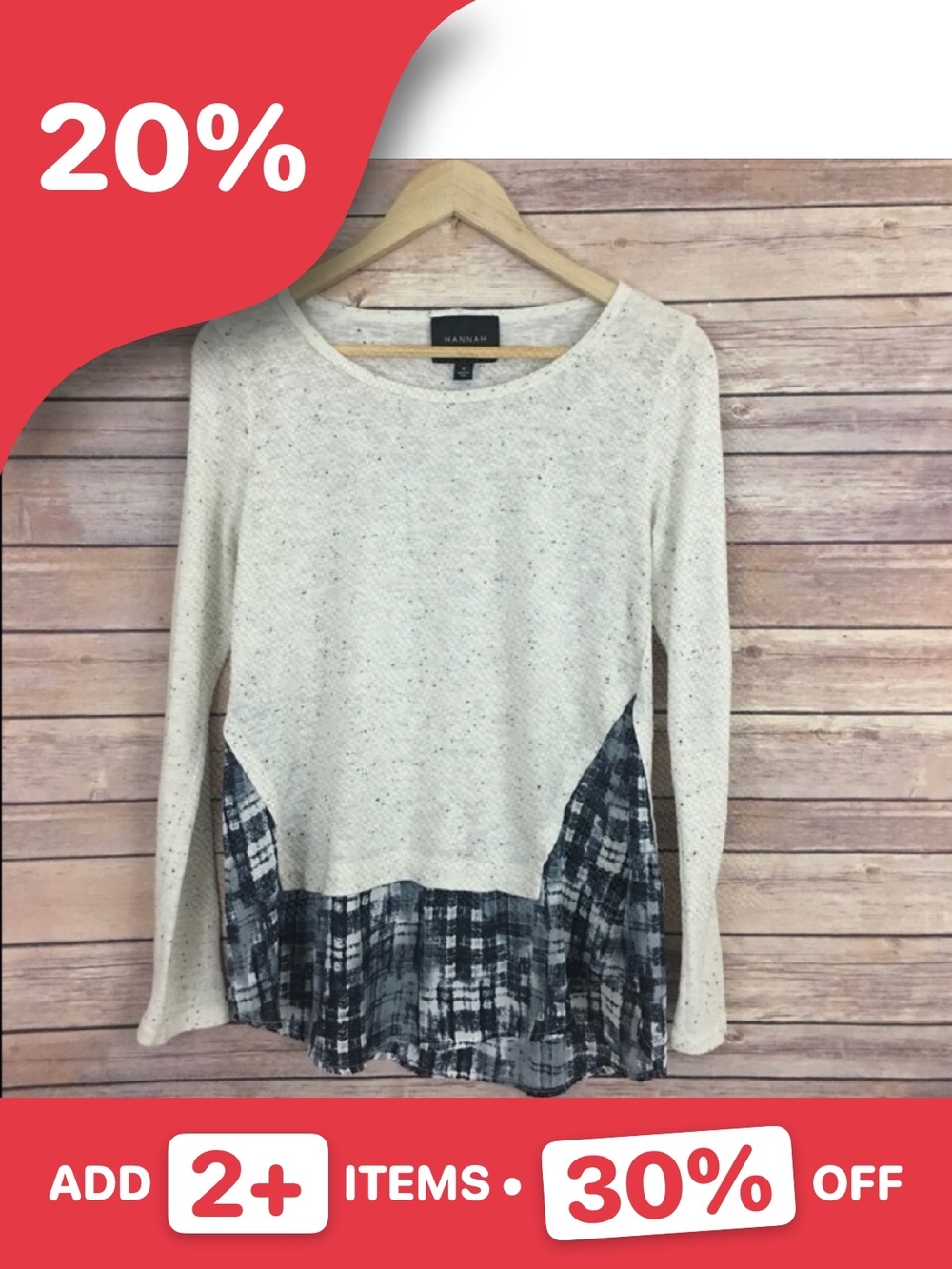 HANNAH Layered Look Long Sleeve Tee